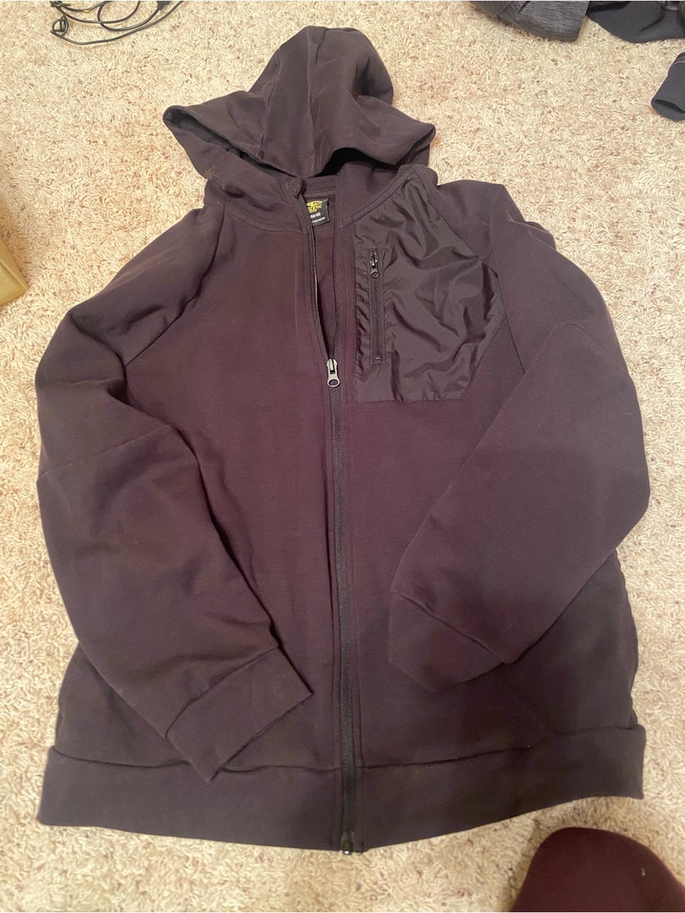 Athletic Works Black Full-Zip Hoodie with Chest Pocket kid’s size 14/16 xl